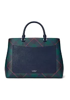 Plaid Leather Large Hanna Satchel