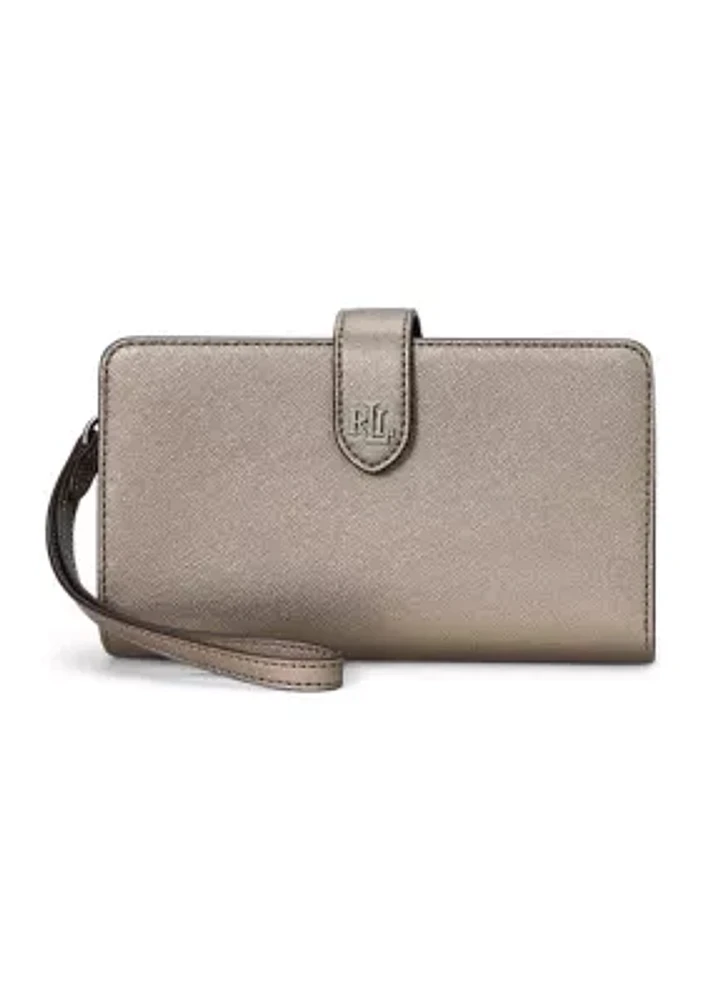 Crosshatch Leather Tech Wristlet