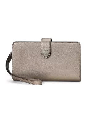 Crosshatch Leather Tech Wristlet