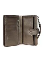 Crosshatch Leather Tech Wristlet