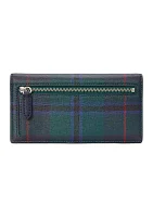 Print Crosshatch Leather Slim Wallet