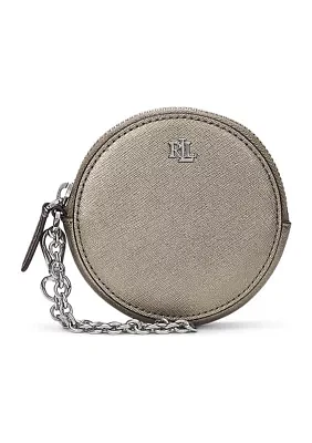 Crosshatch Leather Small Round Pouch