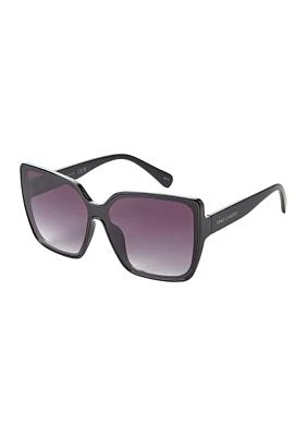 Plastic Flush Lens Square Sunglasses