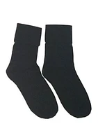 Set of 2 Bamboo Ribbed Turn Cuff Socks