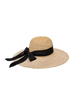 Floppy Hat with Scarf Bow Trim