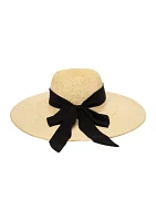 Floppy Hat with Scarf Bow Trim