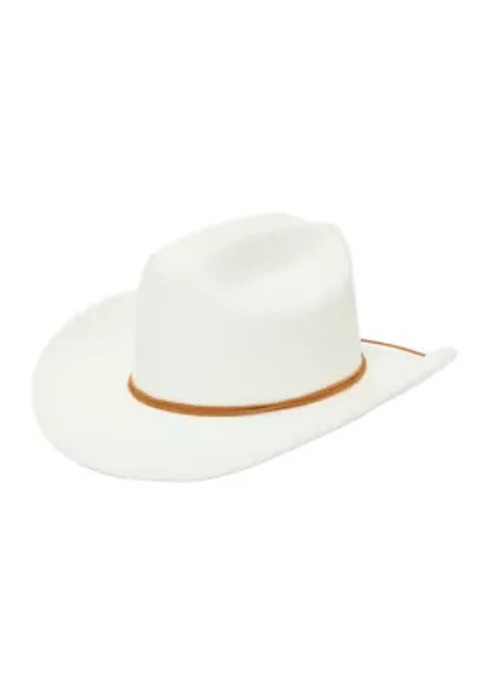 Wool Cowboy Hat with Faux Leather Band