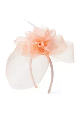 Fascinator Headband with Oversized Flower and Feather Detail