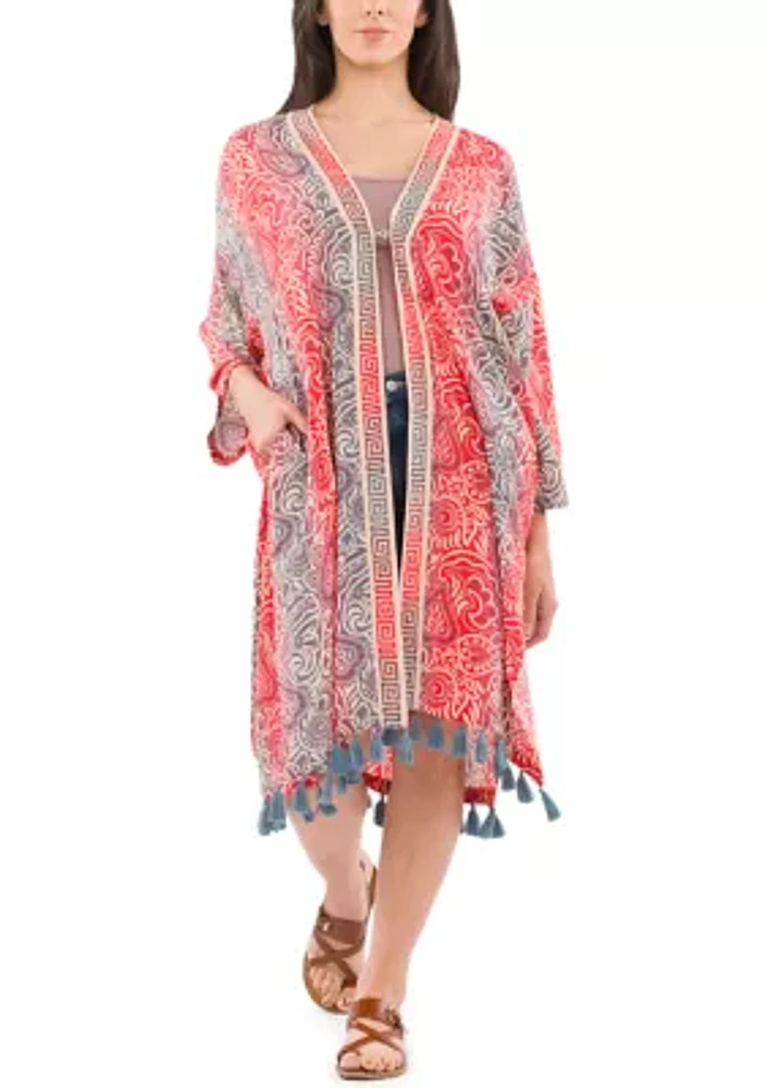 Ruana with Tassels Topper