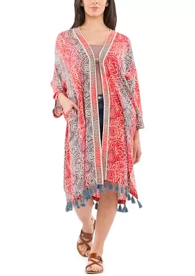 Ruana with Tassels Topper