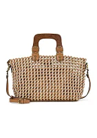 Lorina Woven Tote with Wooden Handle