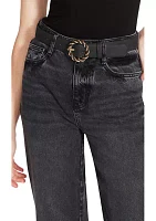 Twisted Buckle Faux Suede Belt