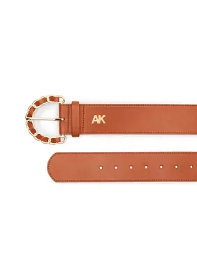 Chain Link Buckle Suede Stretch Waist Belt