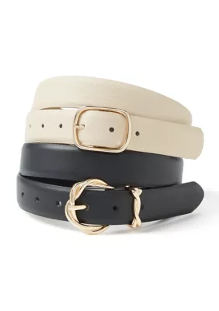 2 for 1 Rounded Square Buckle Belt