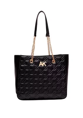 Double Handle Quilted Houndstooth Tote Bag