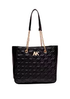 Double Handle Quilted Houndstooth Tote Bag