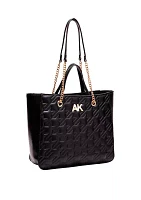 Double Handle Quilted Houndstooth Tote Bag