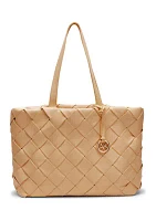 Woven Large Tote with Pouch