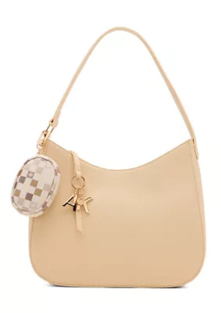 Medium Hobo Bag with Tile Lion Patch 