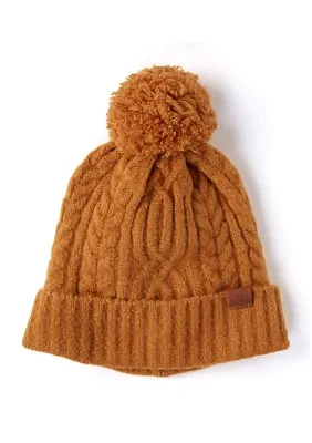 Cable Beanie with Self Pom