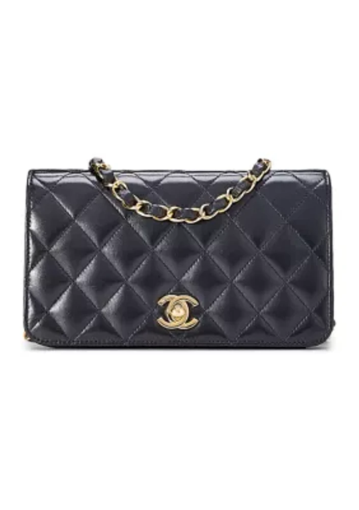 Chanel Black Lambskin Full Flap Mini Crossbody Bag - FINAL SALE, NO RETURNS