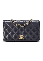 Chanel Black Lambskin Full Flap Mini Crossbody Bag - FINAL SALE, NO RETURNS