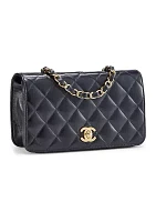 Chanel Black Lambskin Full Flap Mini Crossbody Bag - FINAL SALE, NO RETURNS