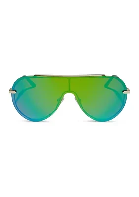 Imani Green Mirror Sunglasses