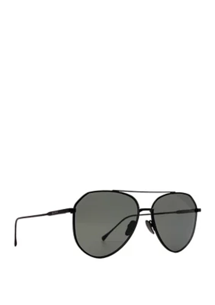 Dash Black and Gray Aviator Sunglasses