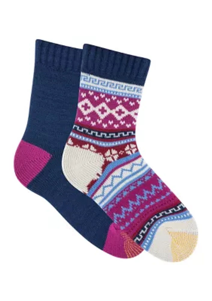 Fair Isle Printed Midi Socks