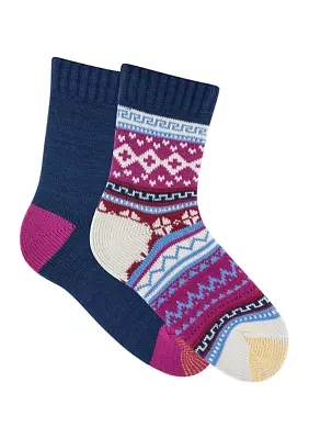 Fair Isle Printed Midi Socks