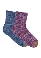 Multi Feed Knit Crew Socks - 2 Pack