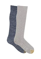 Cable Knit Knee High Socks - 2 Pack