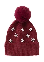 Women's Flower Pearl Beanie