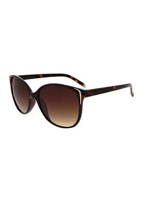 Plastic Square Sunglasses with Metal Frame