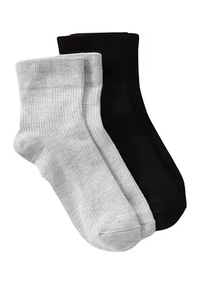 Bamboo Waffle Texture Anklet Socks - 2 Pack