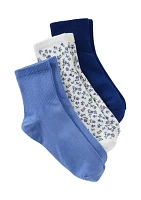 Bamboo Ditsy Floral Anklet Socks - 3 Pack