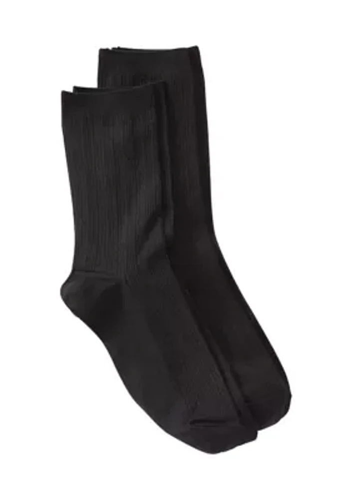 Cable Texture Microfiber Socks - 2 Pack