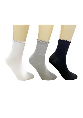 Lettuce Edge Quarter Socks - 3 Pack