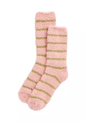 Fuzzy Lurex® Stripe Crew Socks