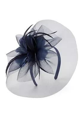 Feather Flower Net Fascinator Headband