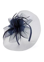 Feather Flower Net Fascinator Headband