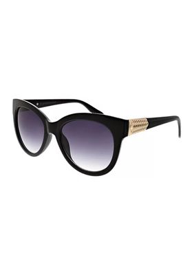 Rounded Cat Sunglasses with Fishtail Metal