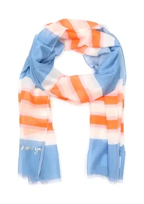 Women's Springtime Striped Oblong Scarf