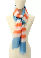 Women's Springtime Striped Oblong Scarf