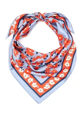 Women's Springtime Floral Printed Square Scarf