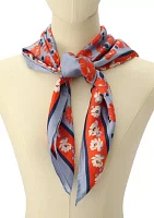 Women's Springtime Floral Printed Square Scarf