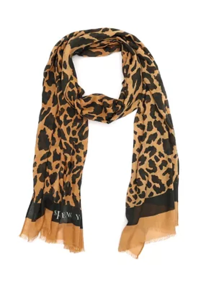 Regal Leopard Oblong Scarf