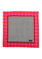 Houndstooth Silk Bandana Scarf 