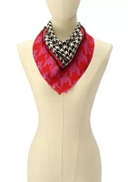 Houndstooth Silk Bandana Scarf 